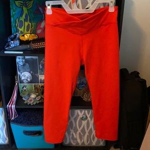 Fabletics Capri Crossover Red Leggings